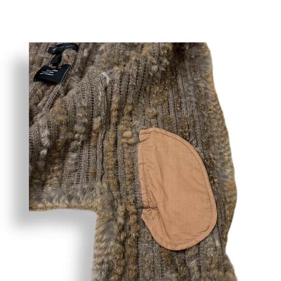 Marc by Marc Jacobs Rabbit Fur Knit Wool Vest Pockets OS Natural Color - Picture 7 of 11
